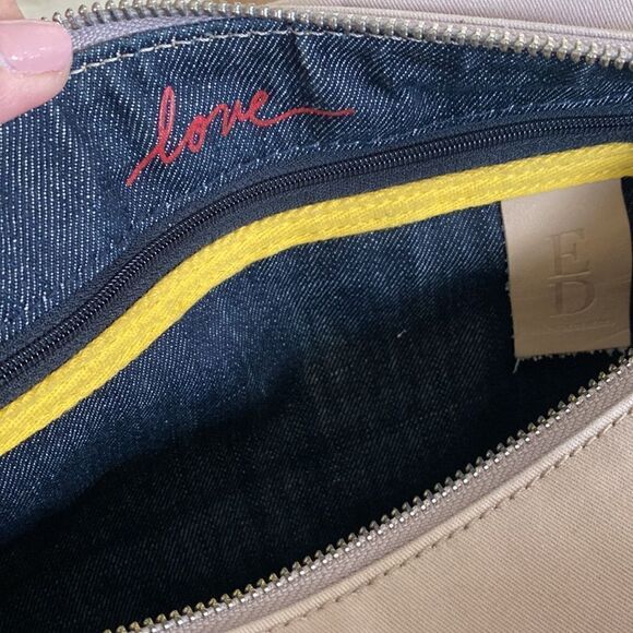 ED Ellen Degeneres Leather & Canvas Barrel Bag w/ Detachable Strap - Picture 12 of 16